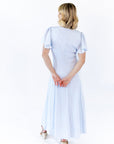 Enza Flutter Sleeve Dress · Blue