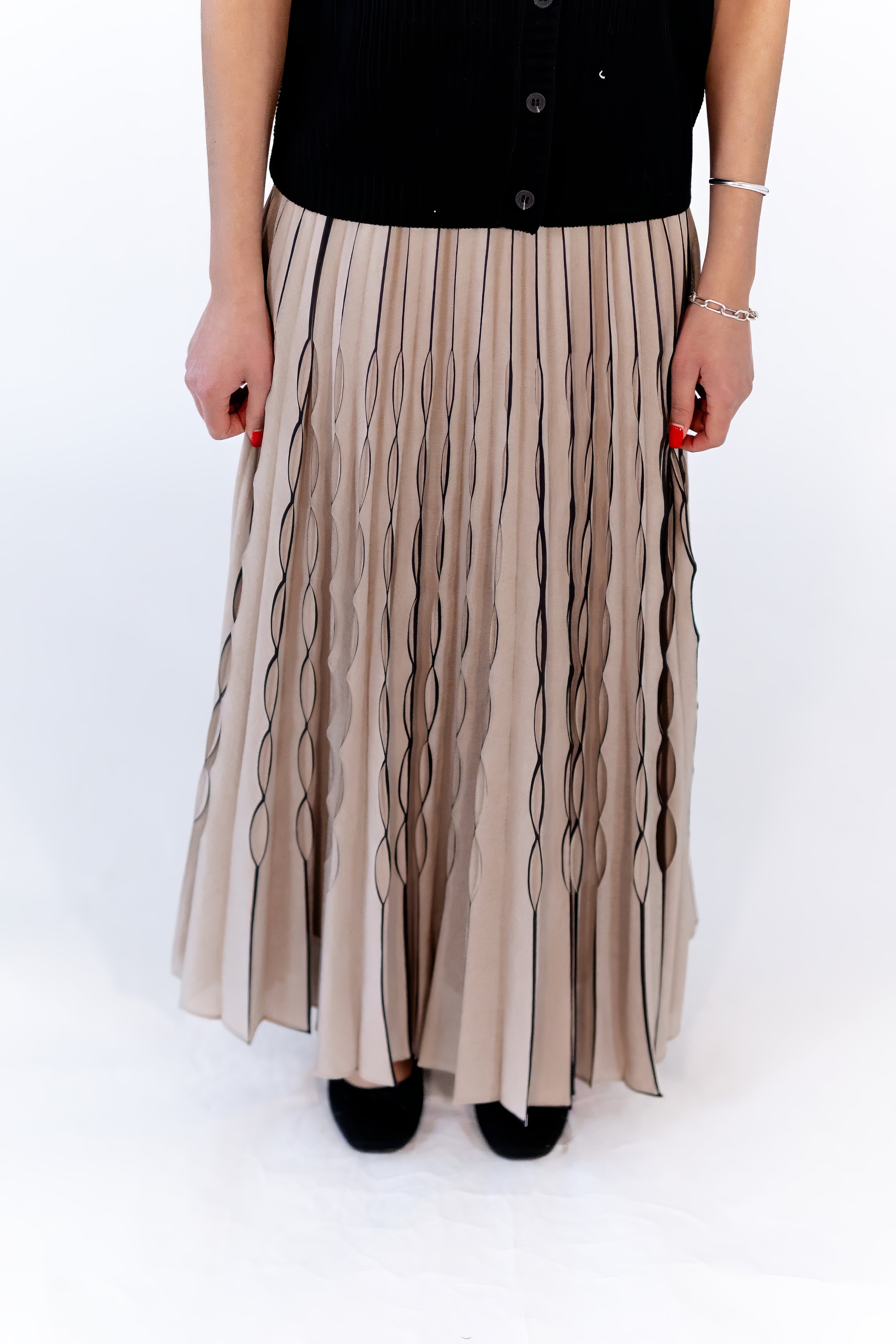 Quenton Pleated Midi Skirt