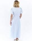 Enza Flutter Sleeve Dress · Blue