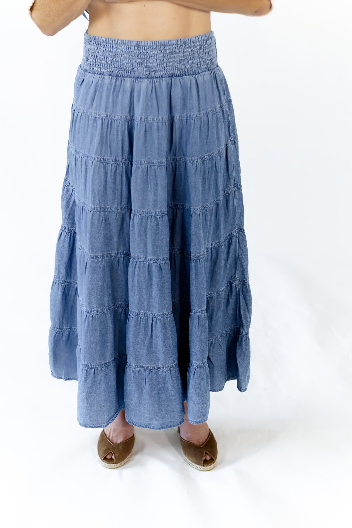 Midge Tiered Denim Skirt