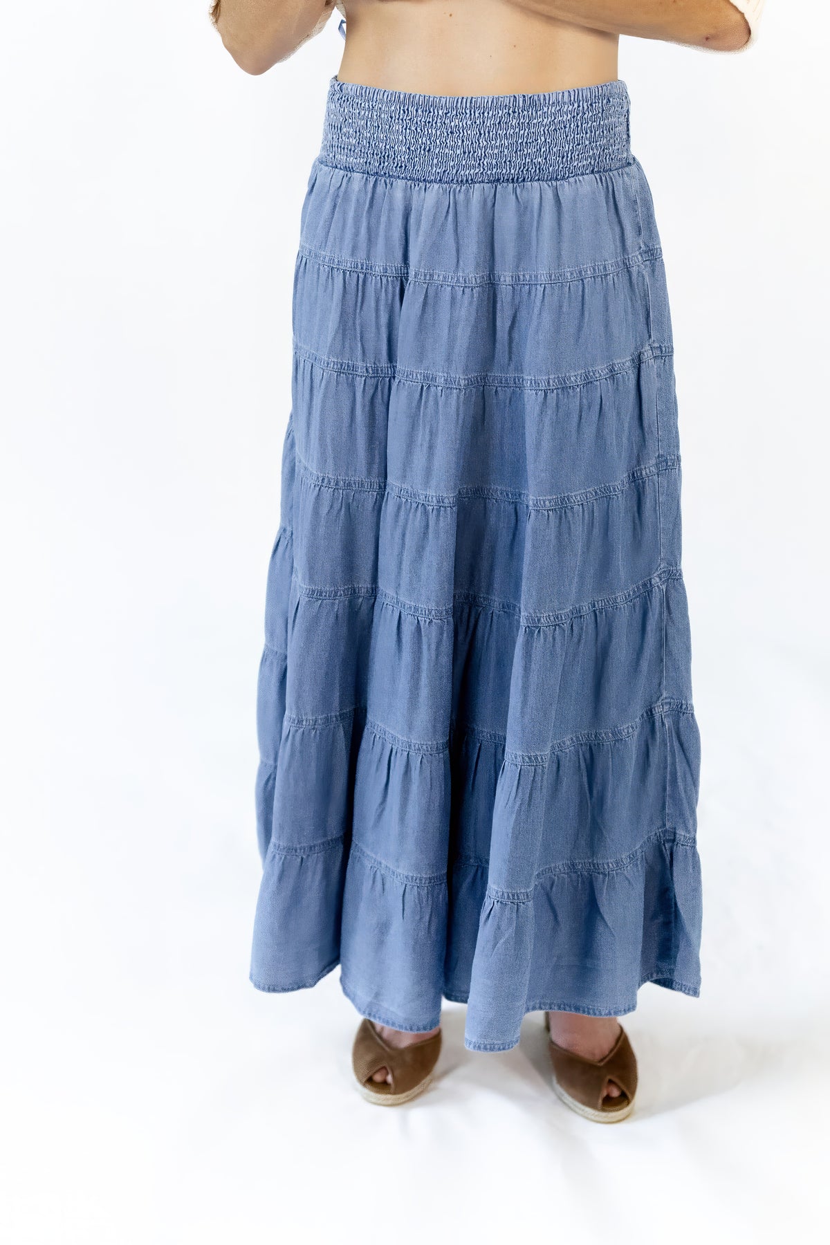 Midge Tiered Denim Skirt