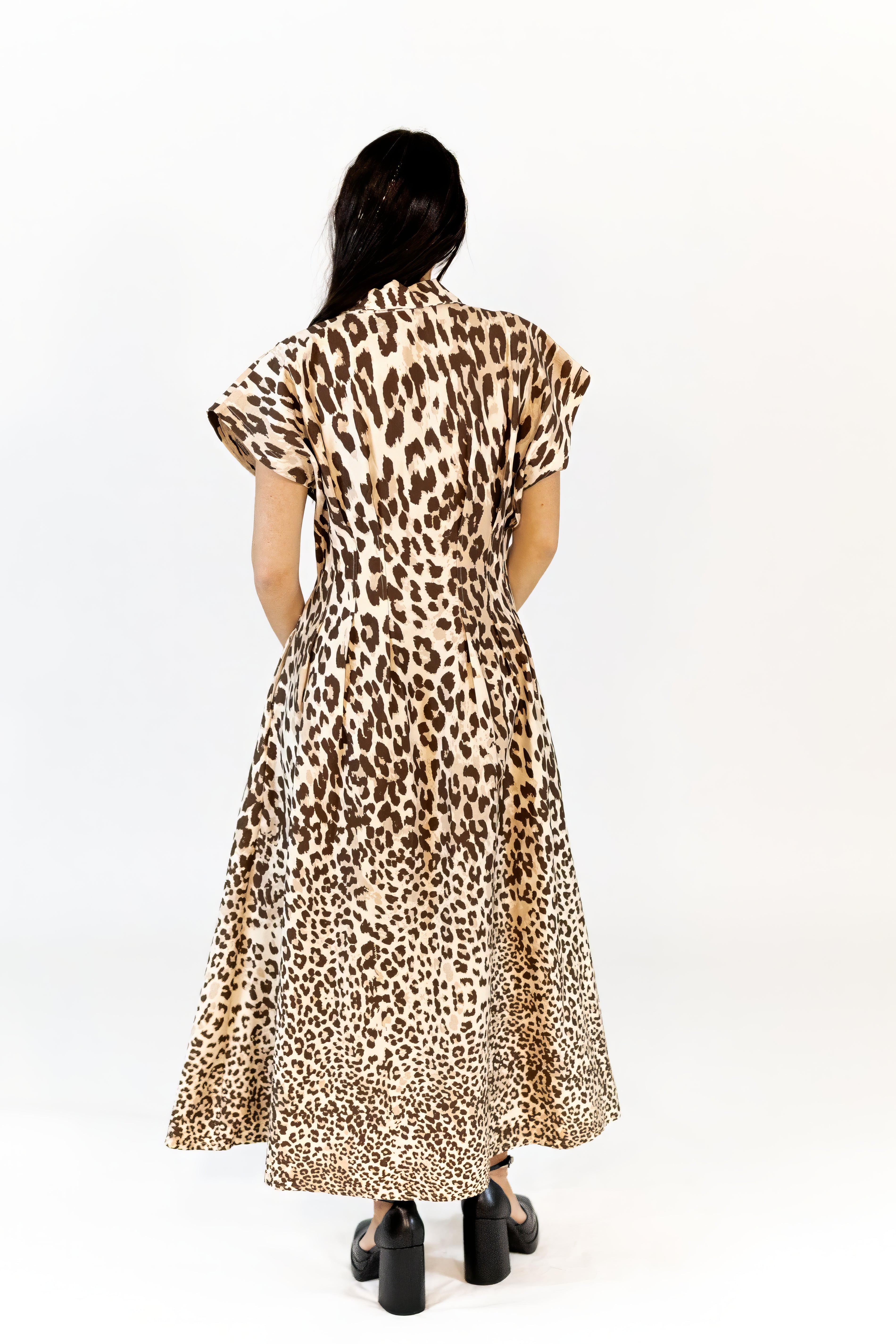 Anniken Leopard Print Midi Dress