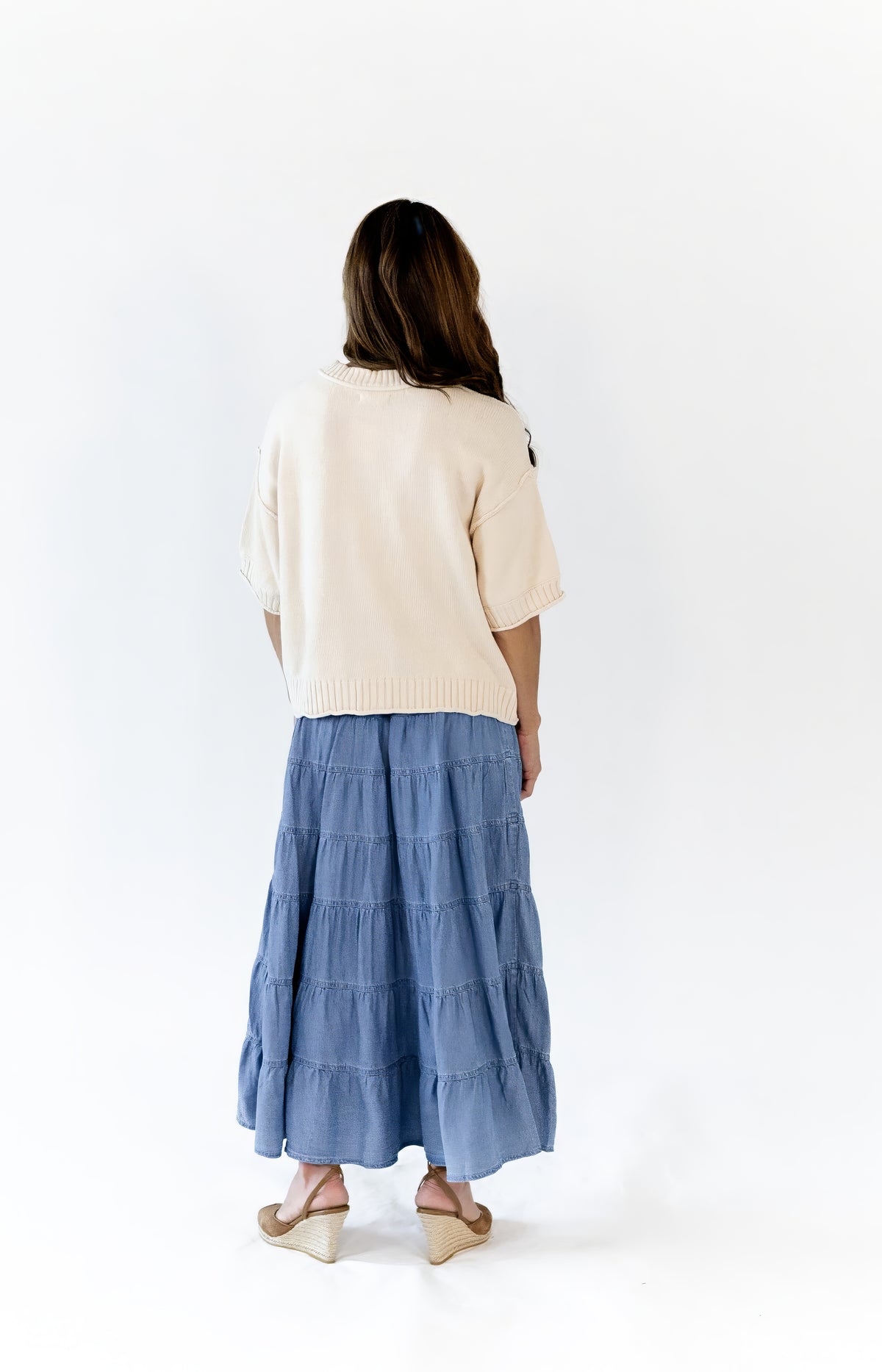 Midge Tiered Denim Skirt