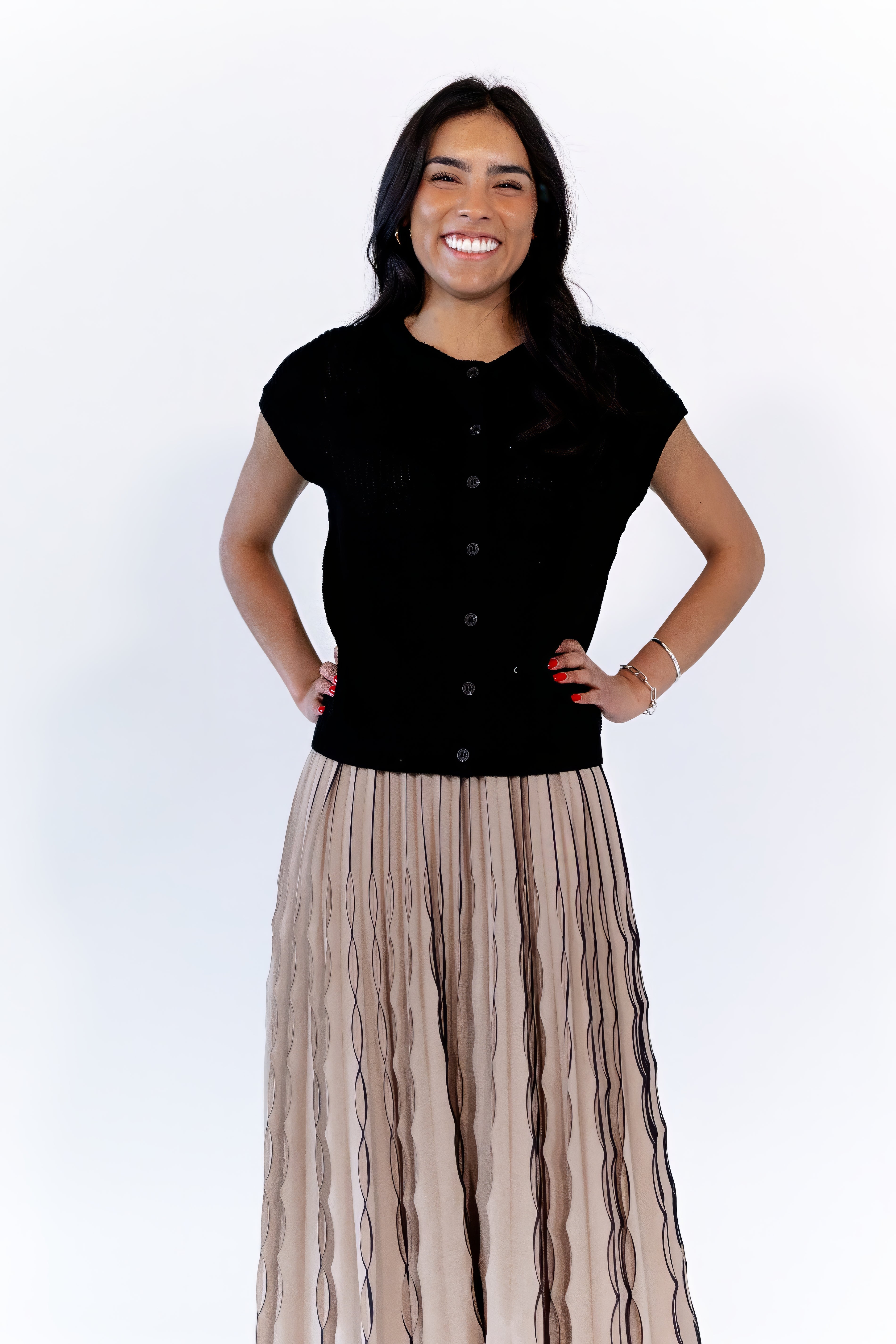 Quenton Pleated Midi Skirt