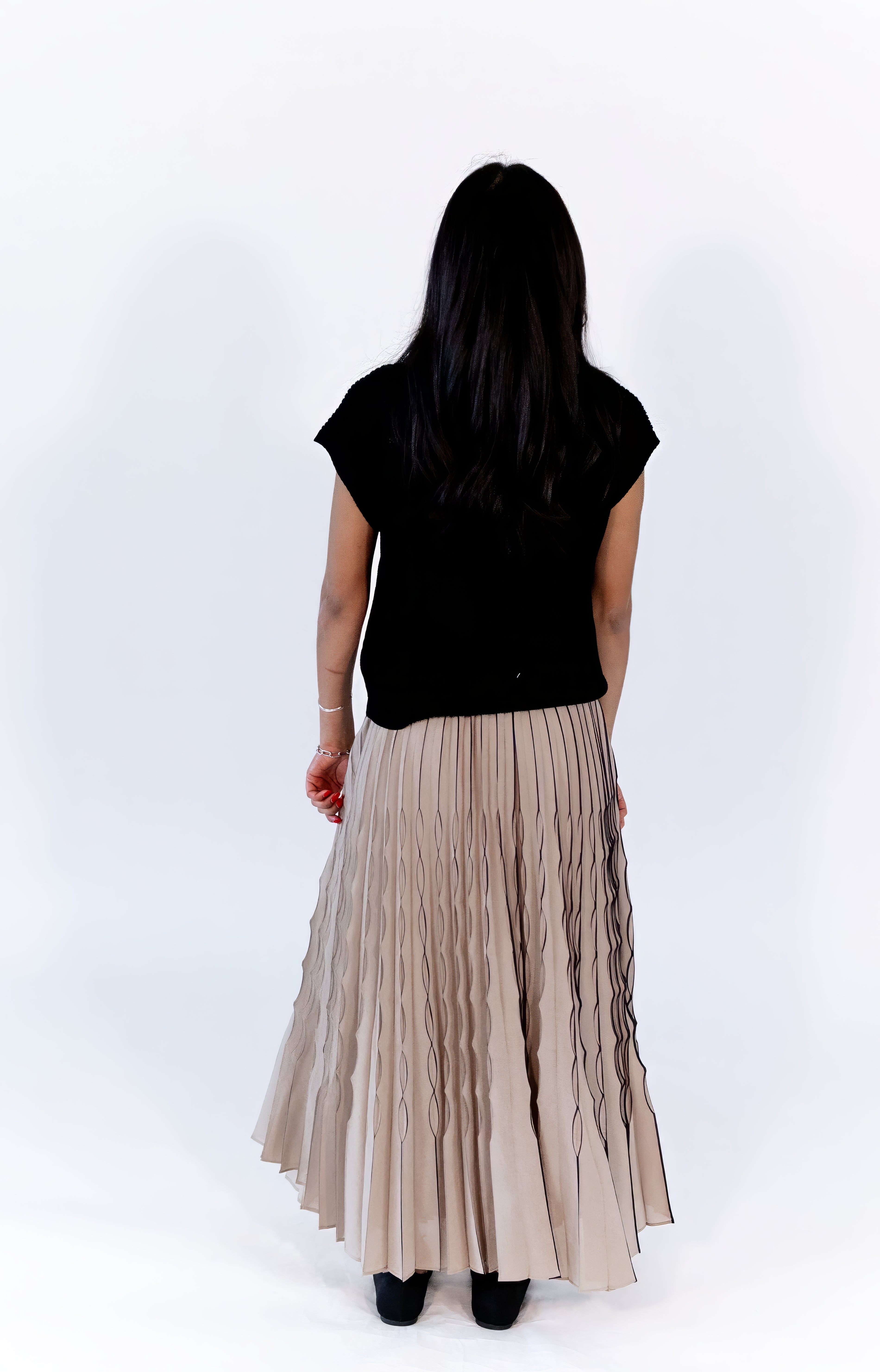 Quenton Pleated Midi Skirt