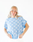 Bow Argyle Knit Top