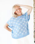 Bow Argyle Knit Top