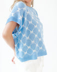 Bow Argyle Knit Top