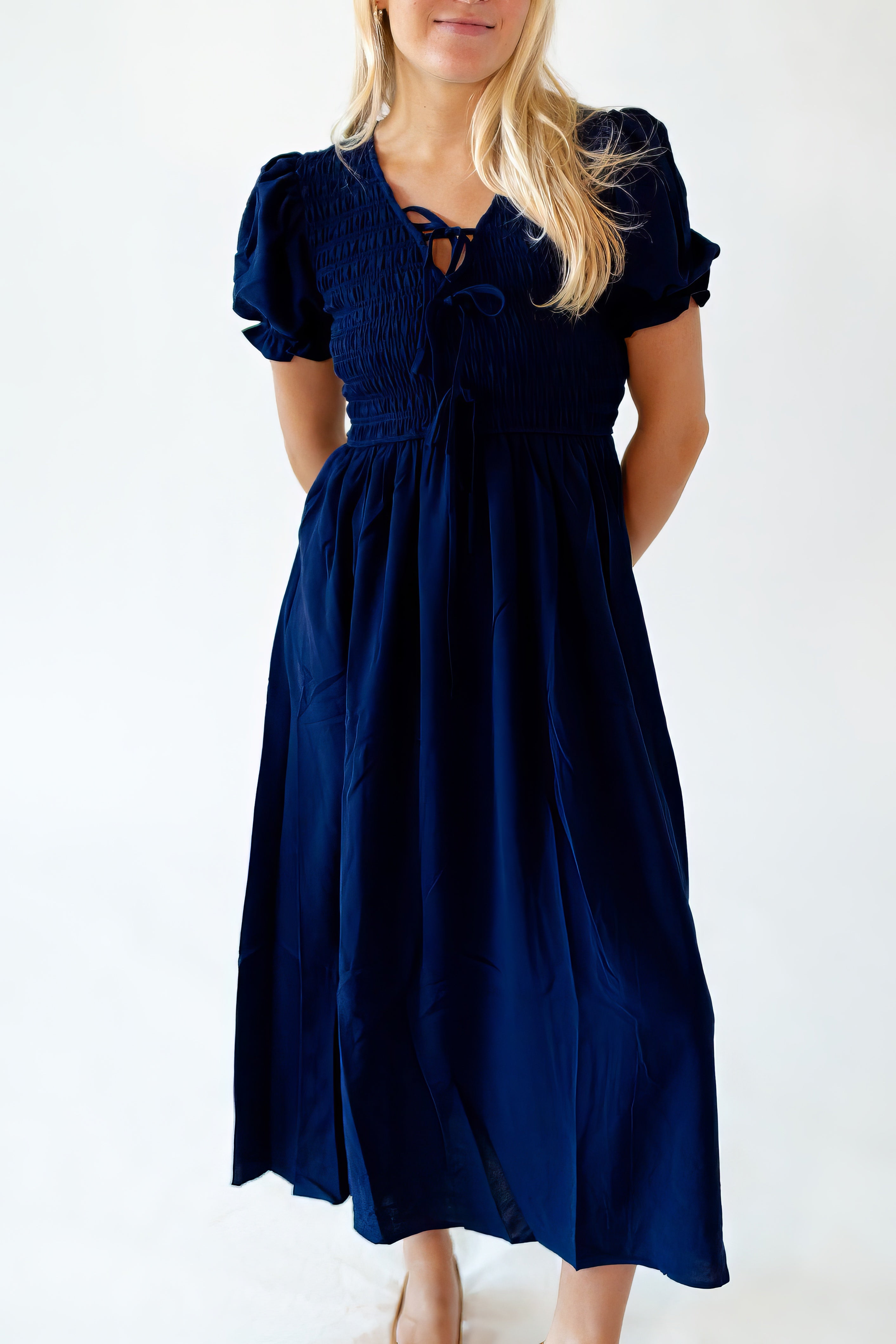 Tybald Bow Detail Midi Dress