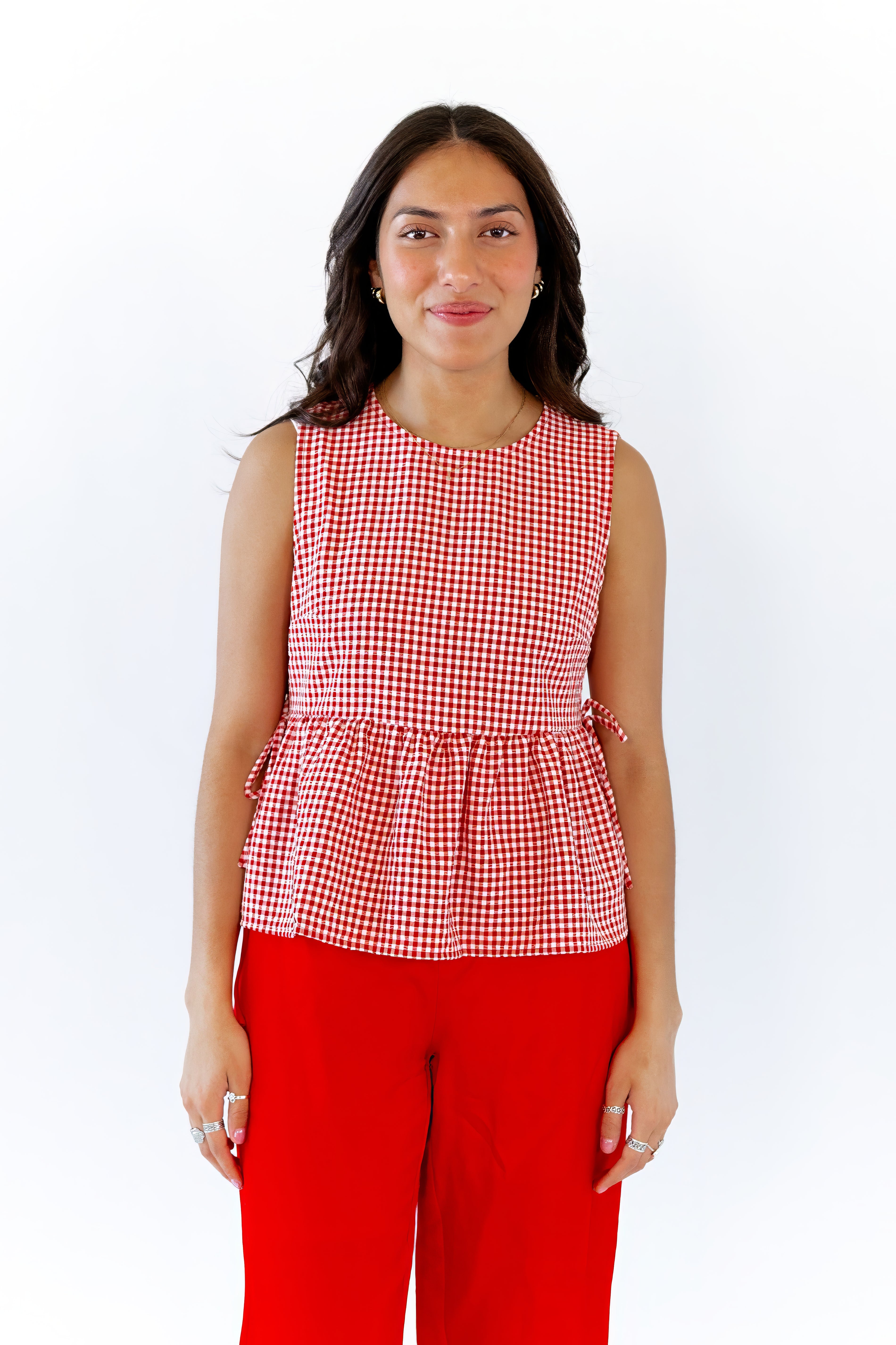 Blakely Gingham Peplum Top
