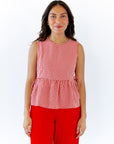 Blakely Gingham Peplum Top