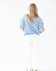 Bow Argyle Knit Top