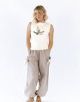 Milene Bow Detail Pants · Taupe