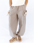 Milene Bow Detail Pants · Taupe