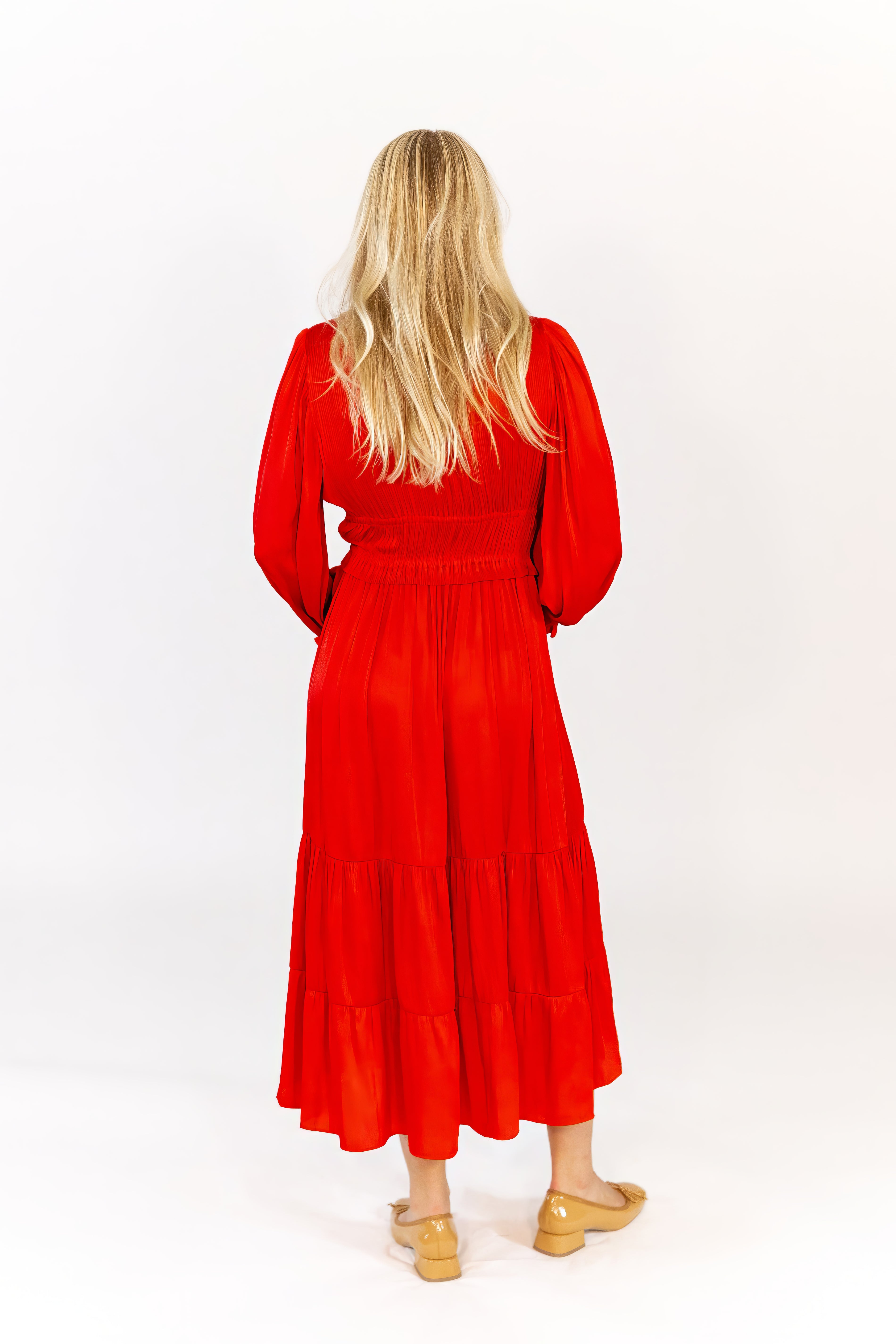 Cameron Rouched Midi Length Dress