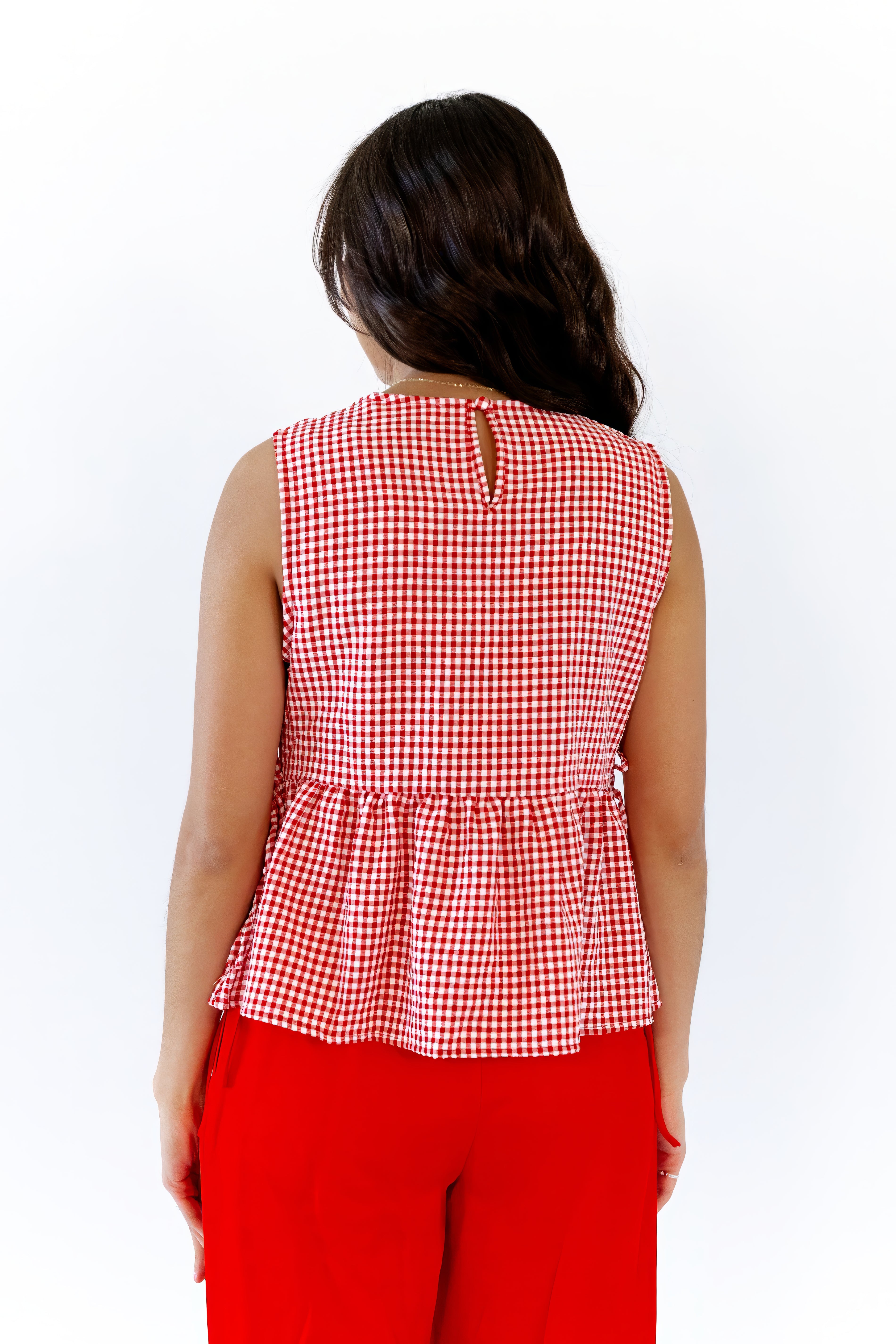 Blakely Gingham Peplum Top