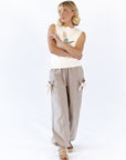 Milene Bow Detail Pants · Taupe
