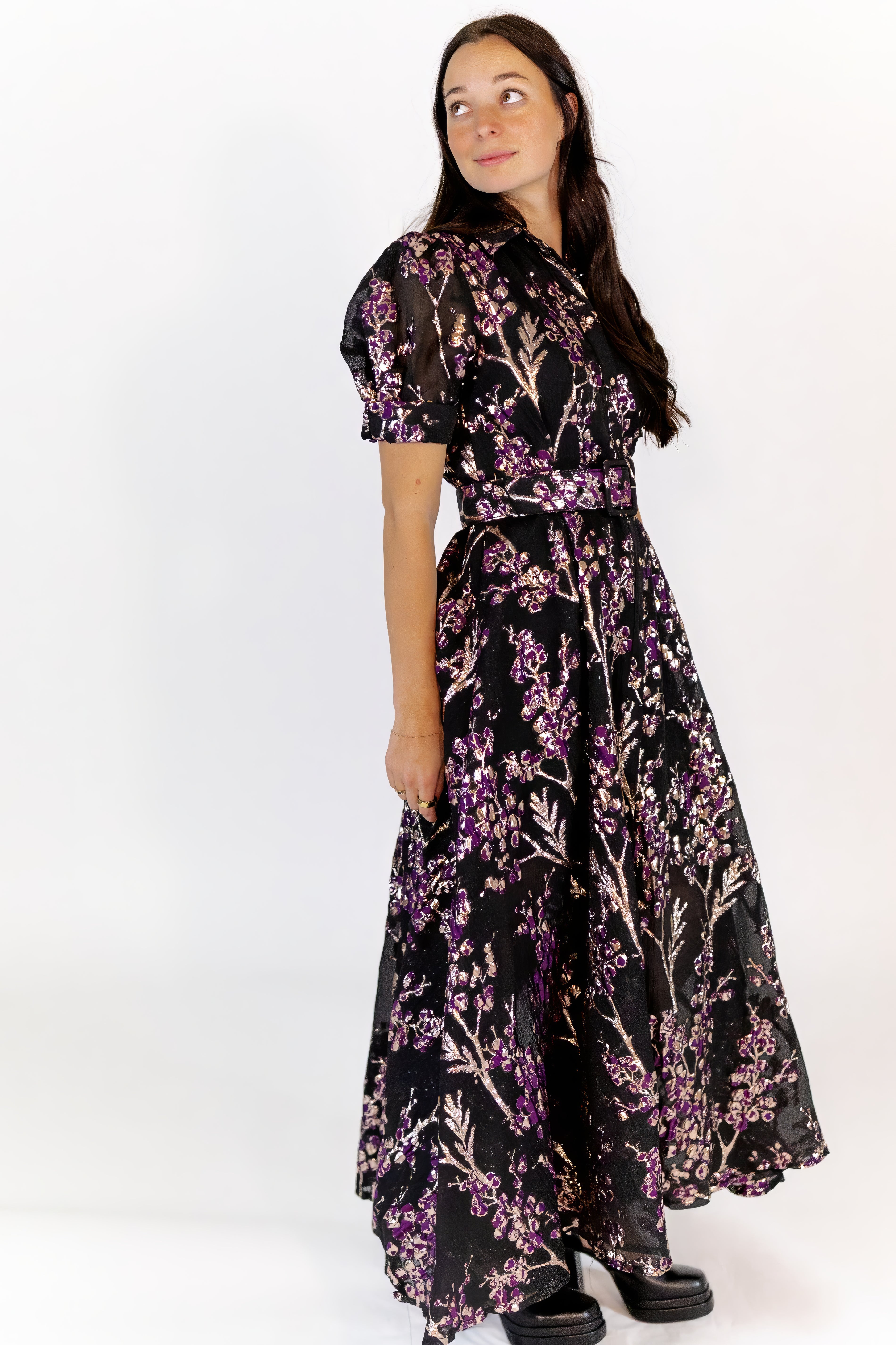 Luna Brocade Button Up Maxi