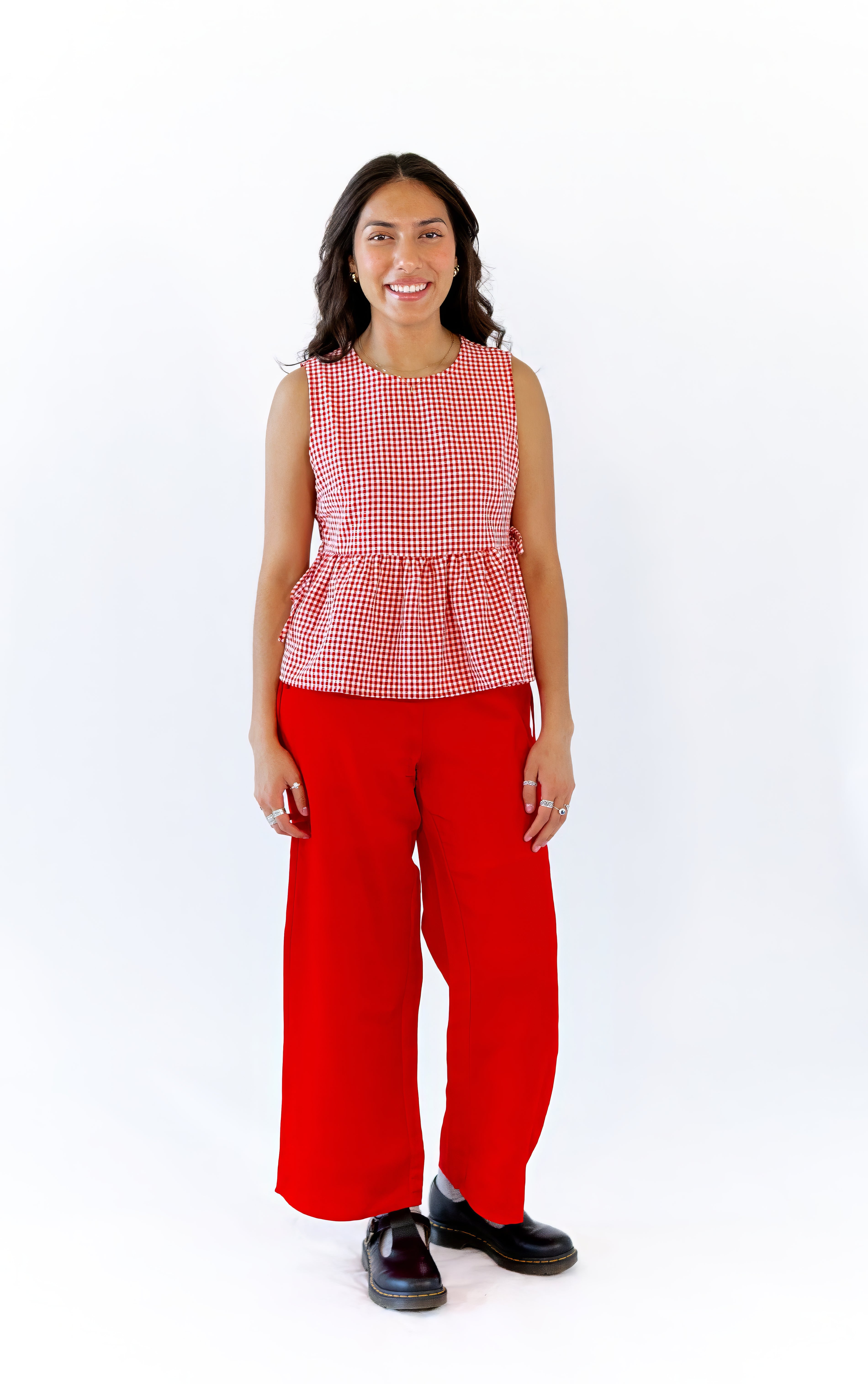 Blakely Gingham Peplum Top