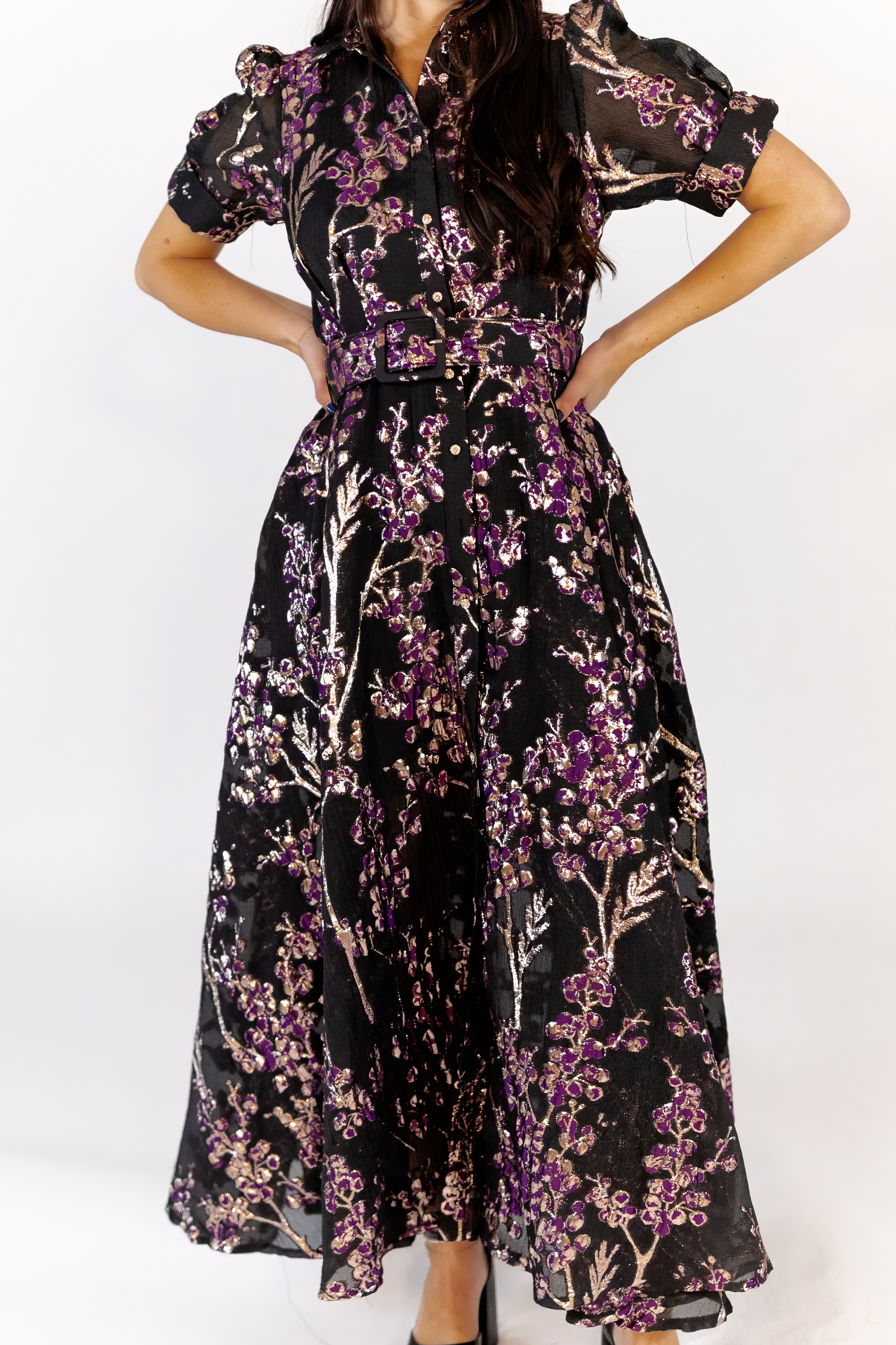 Luna Brocade Button Up Maxi