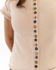 Phoebe Mixed Button Top