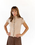 Phoebe Mixed Button Top