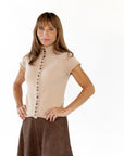 Phoebe Mixed Button Top