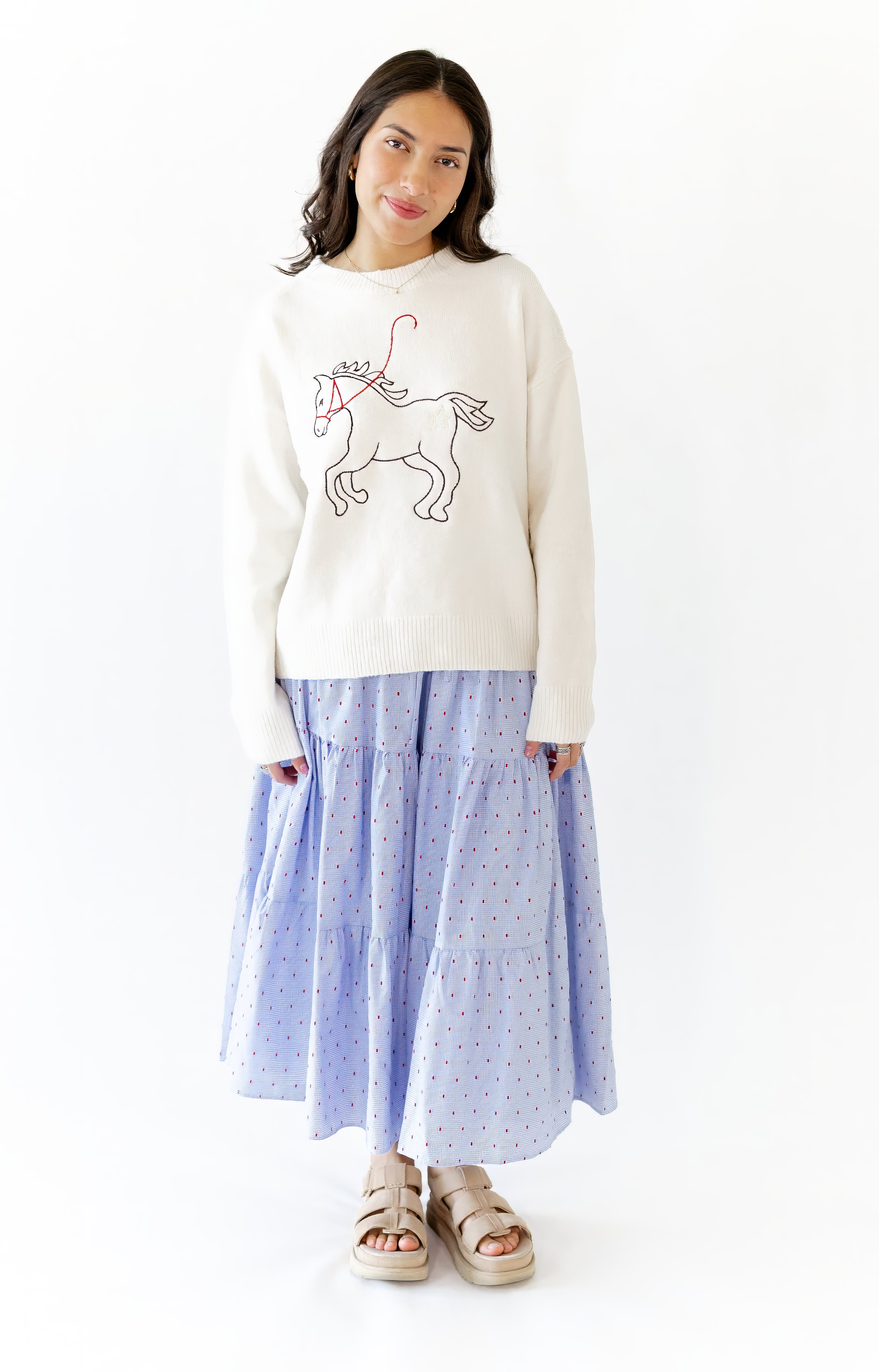 Adria Dotted Midi Skirt