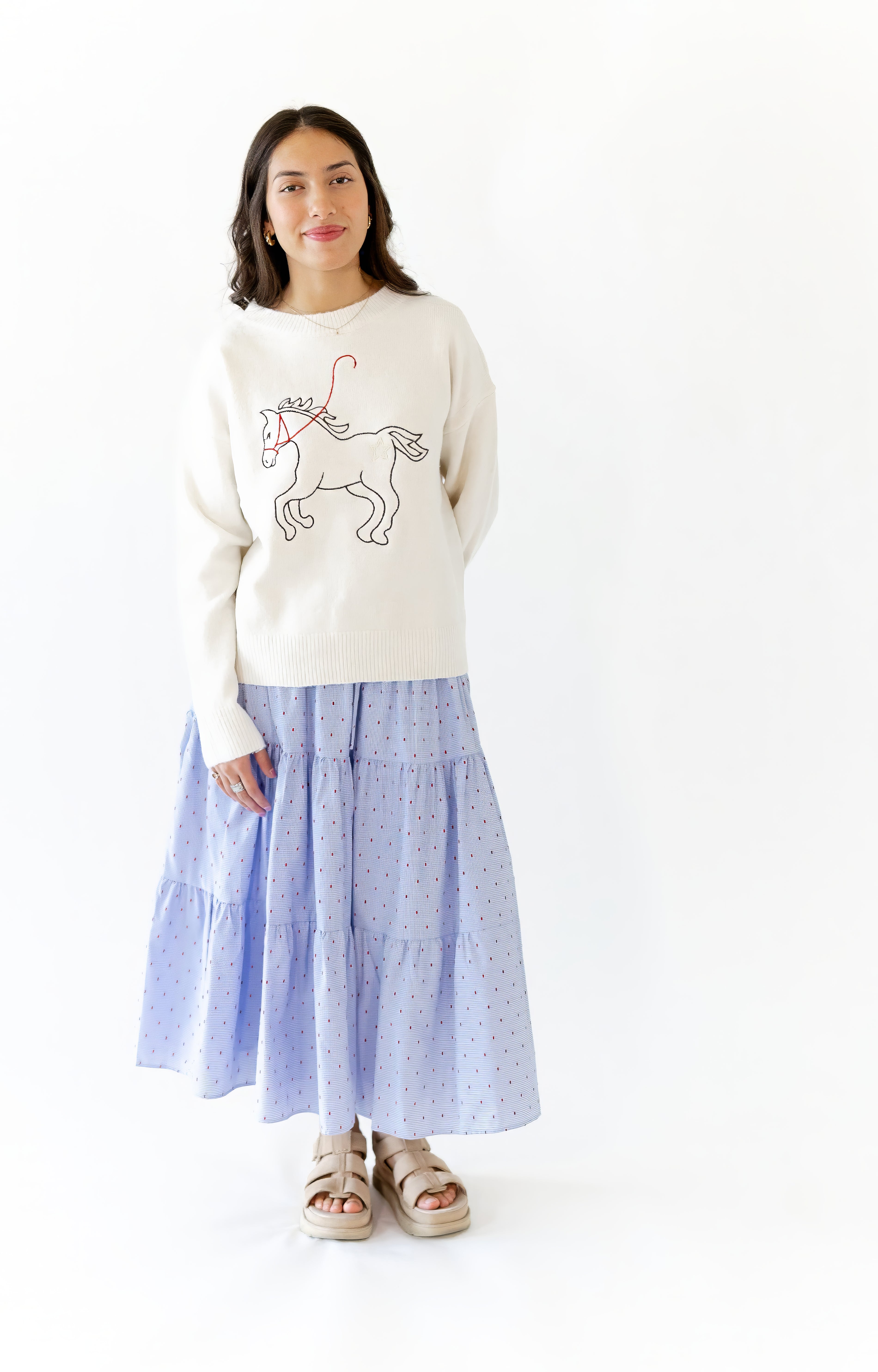 Adria Dotted Midi Skirt