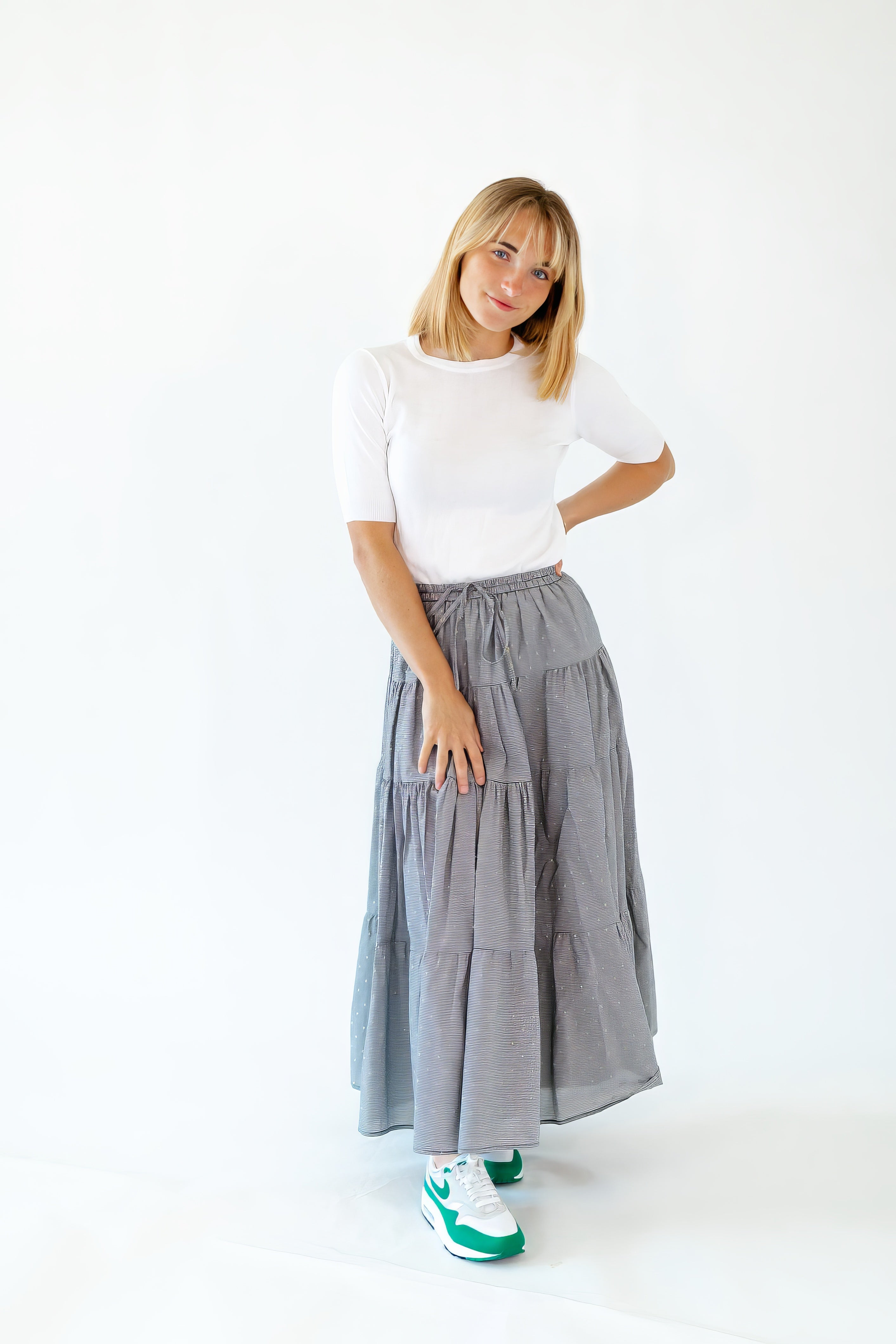 Ilona Knit Half-Sleeve Top · White