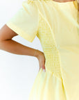 Lemon Drop Smocked Side Dress