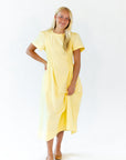 Lemon Drop Smocked Side Dress