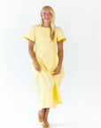Lemon Drop Smocked Side Dress