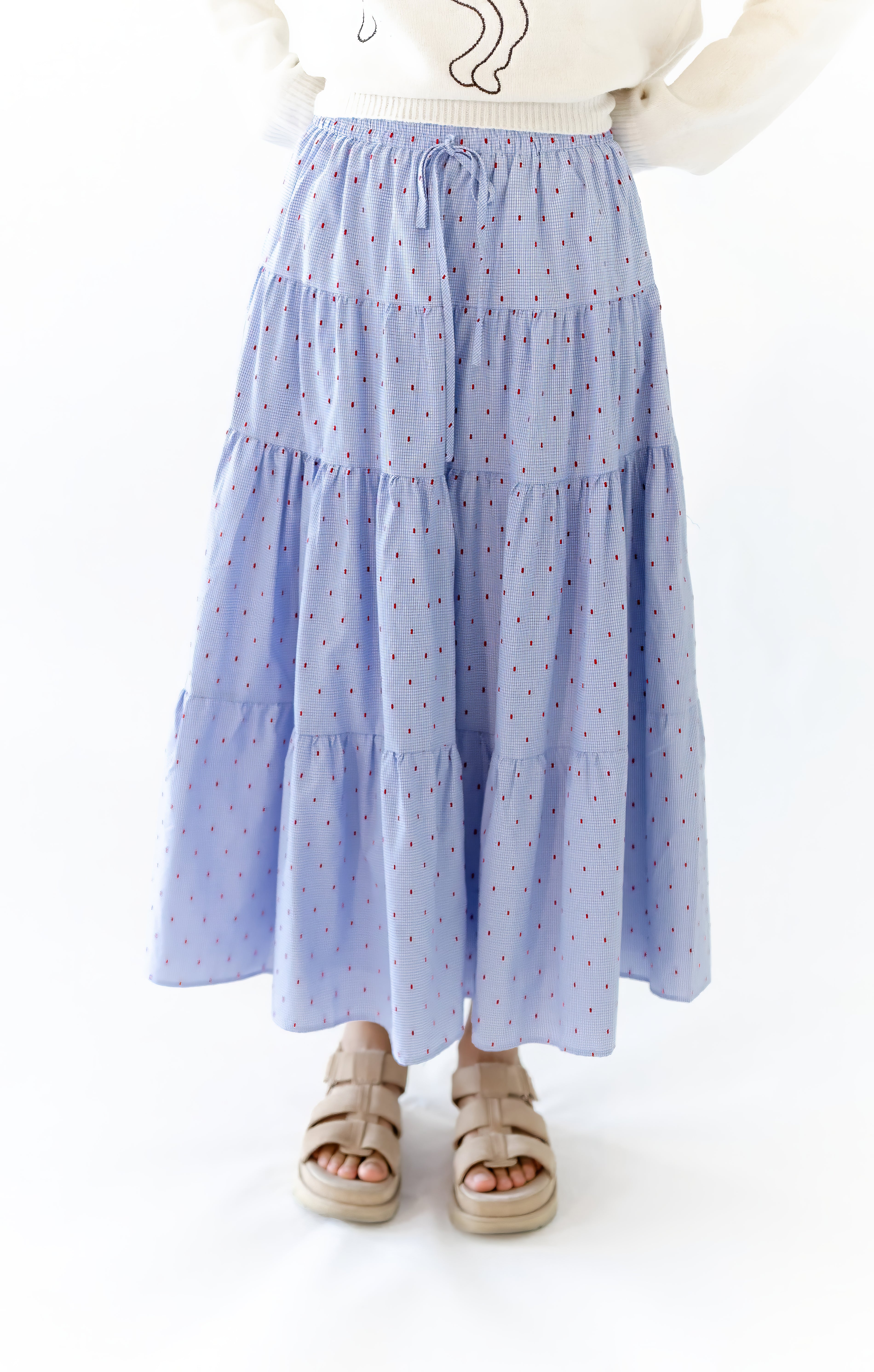 Adria Dotted Midi Skirt