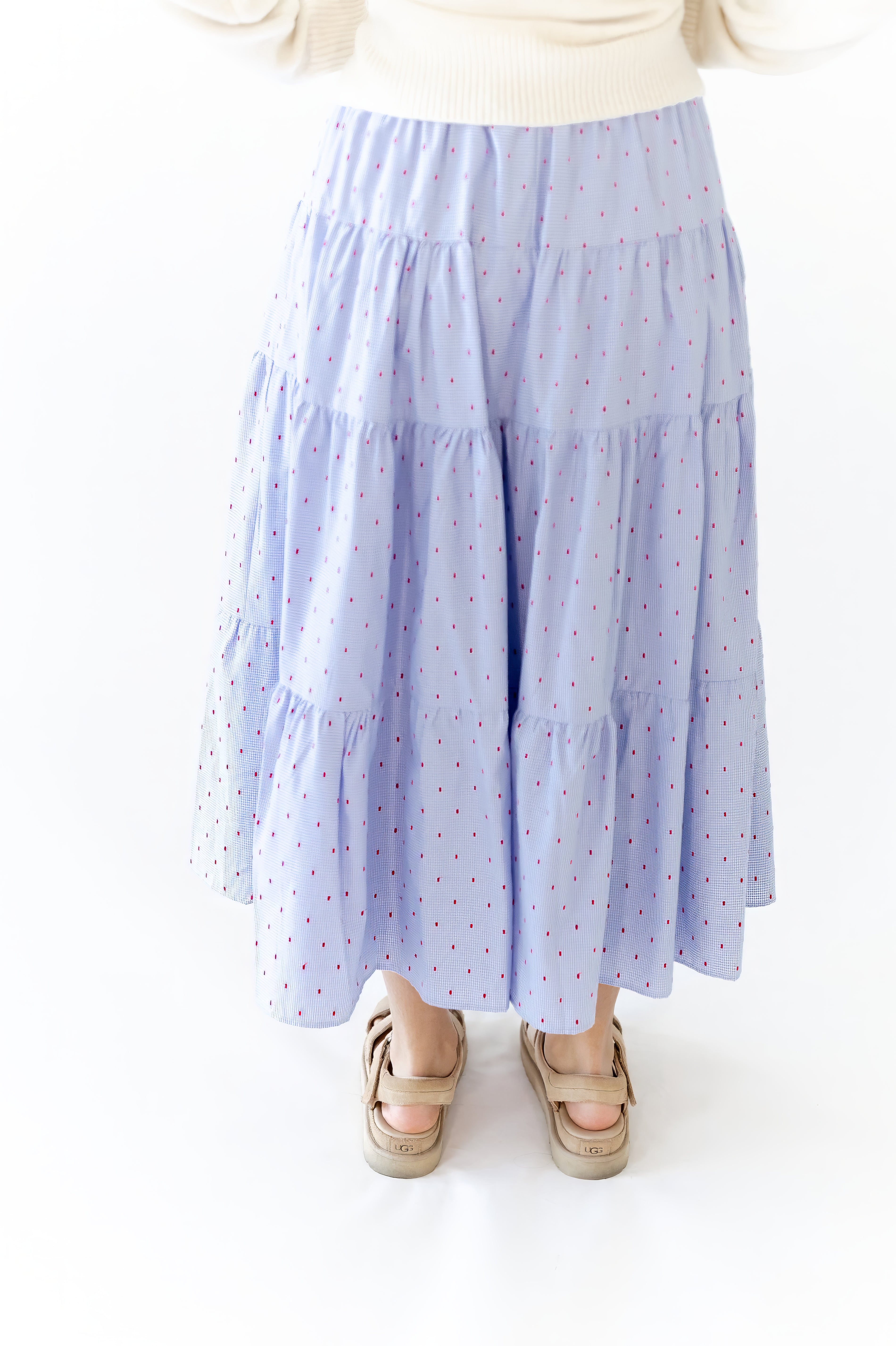 Adria Dotted Midi Skirt