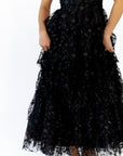 Lana Embroidered Ruffle Maxi · Black