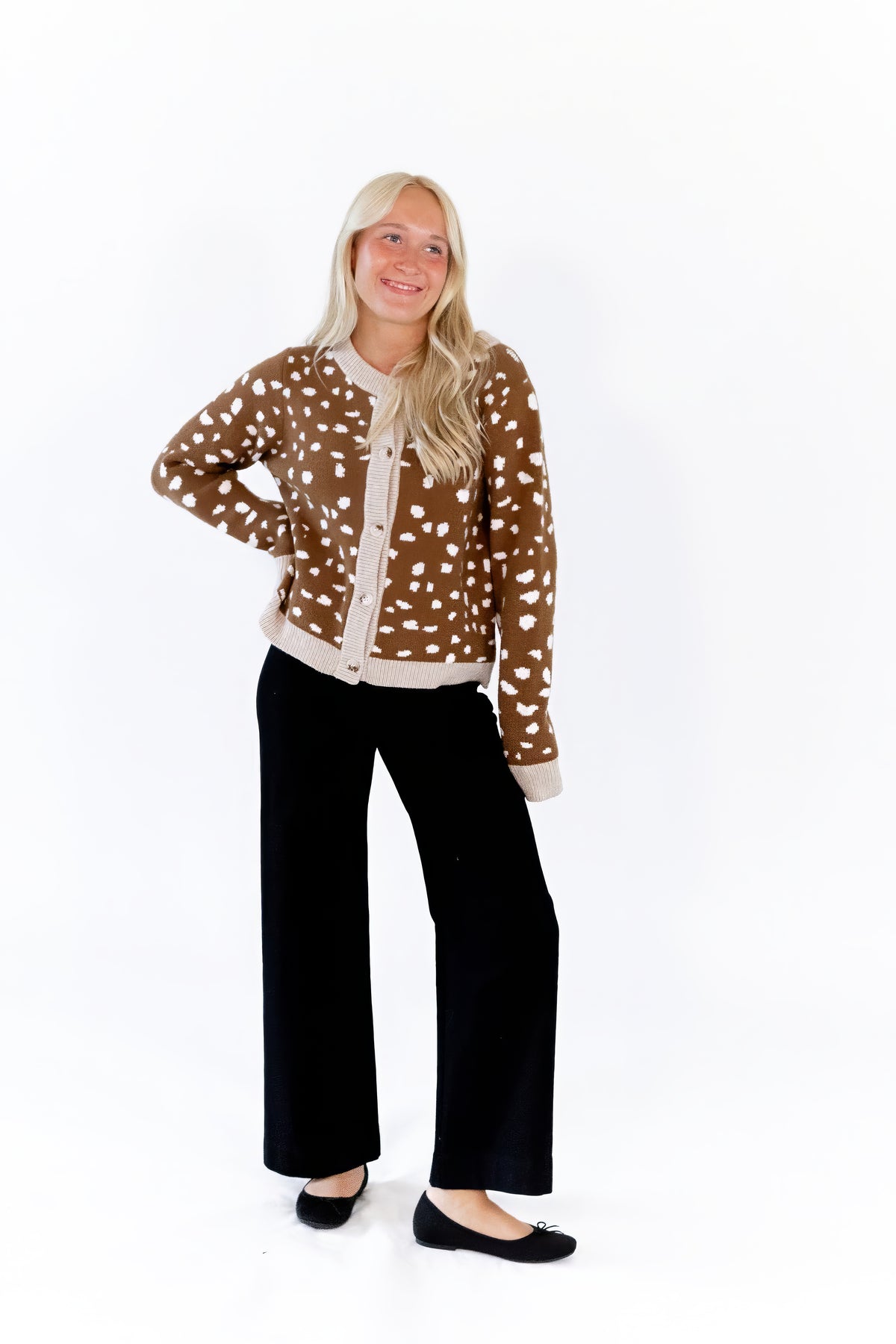Elara Fawn Print Cardigan