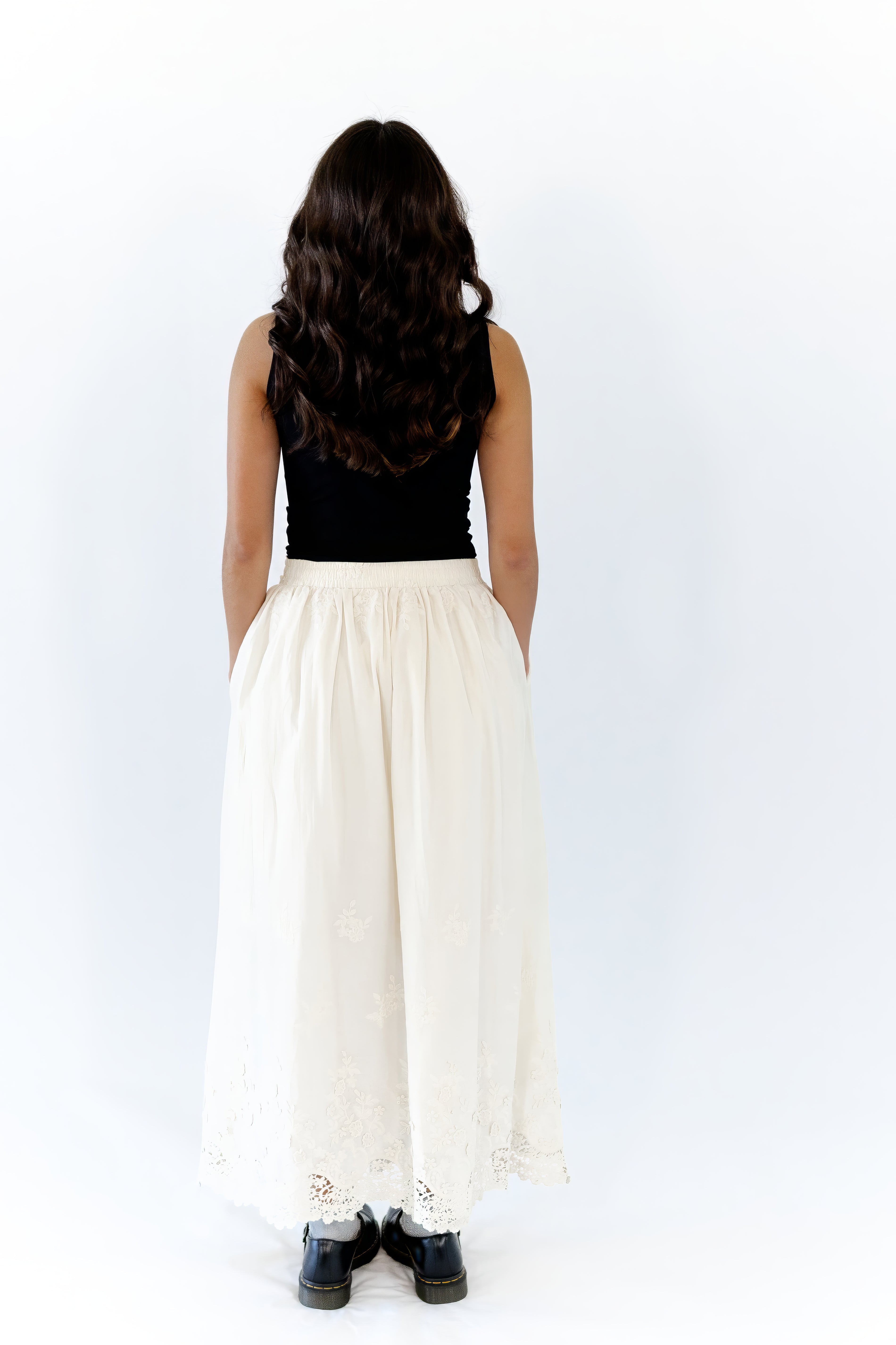 Serene Cotton Embroidered Skirt