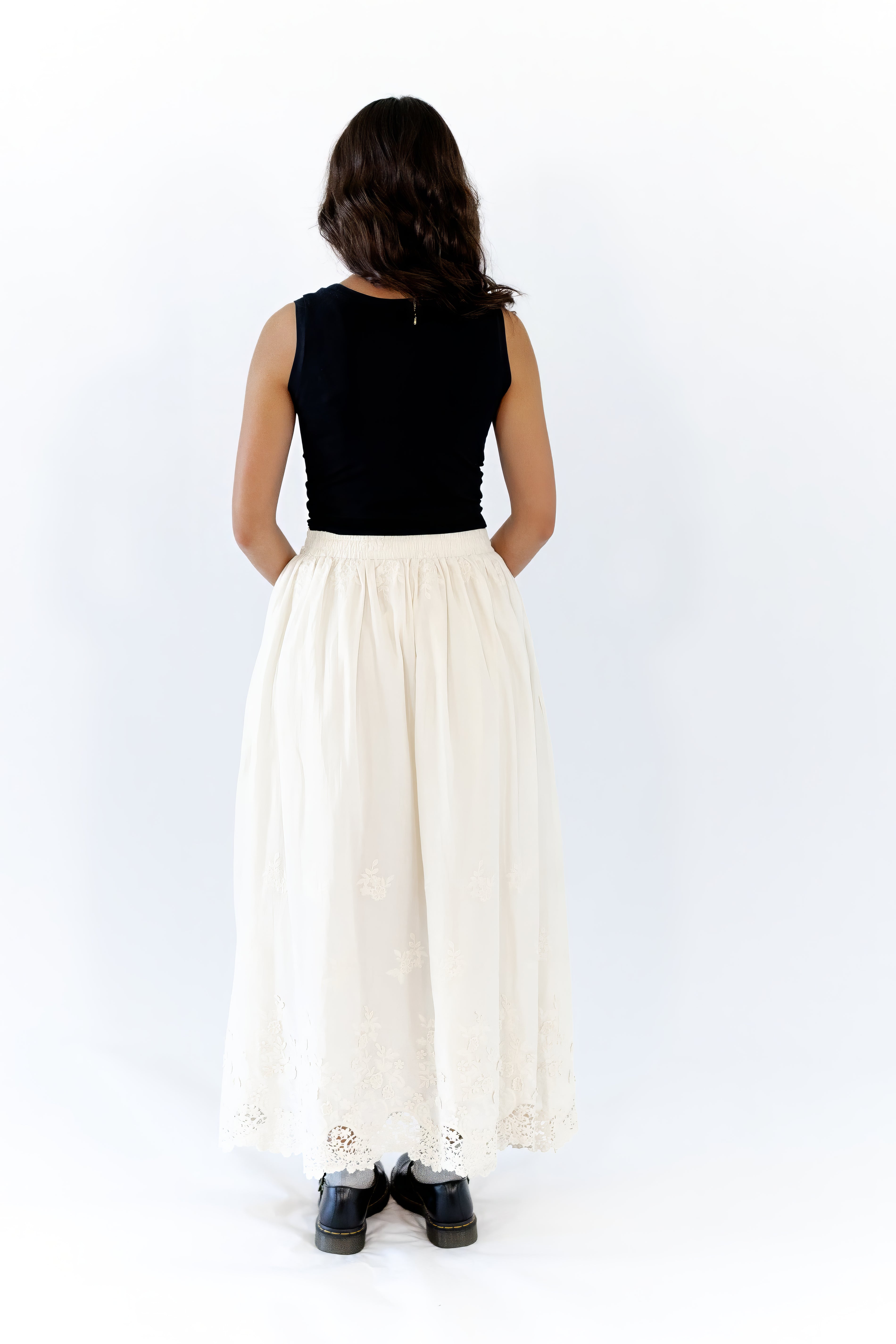 Serene Cotton Embroidered Skirt