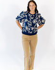 Asta Embroidered Bubble Sleeve Top
