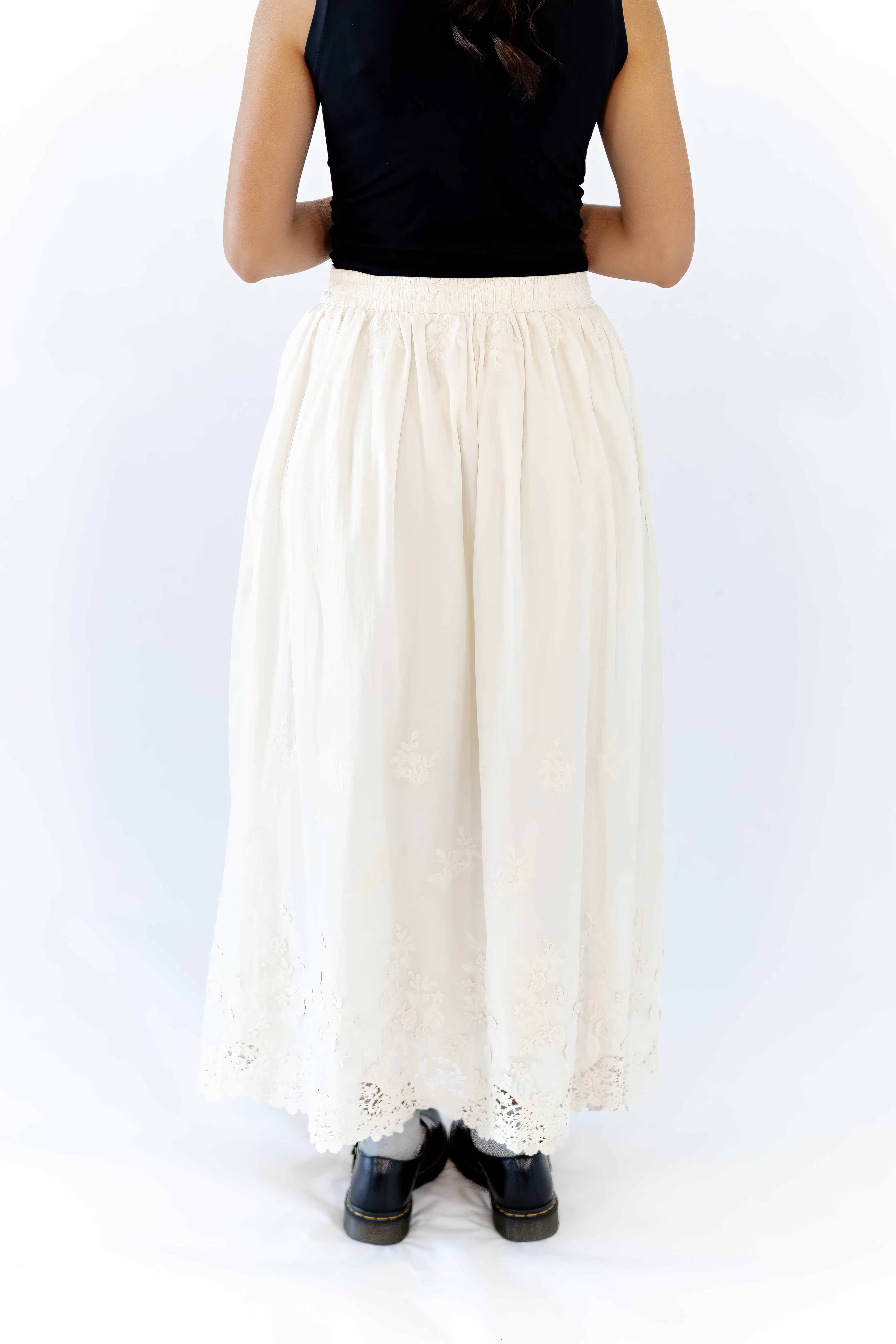 Serene Cotton Embroidered Skirt