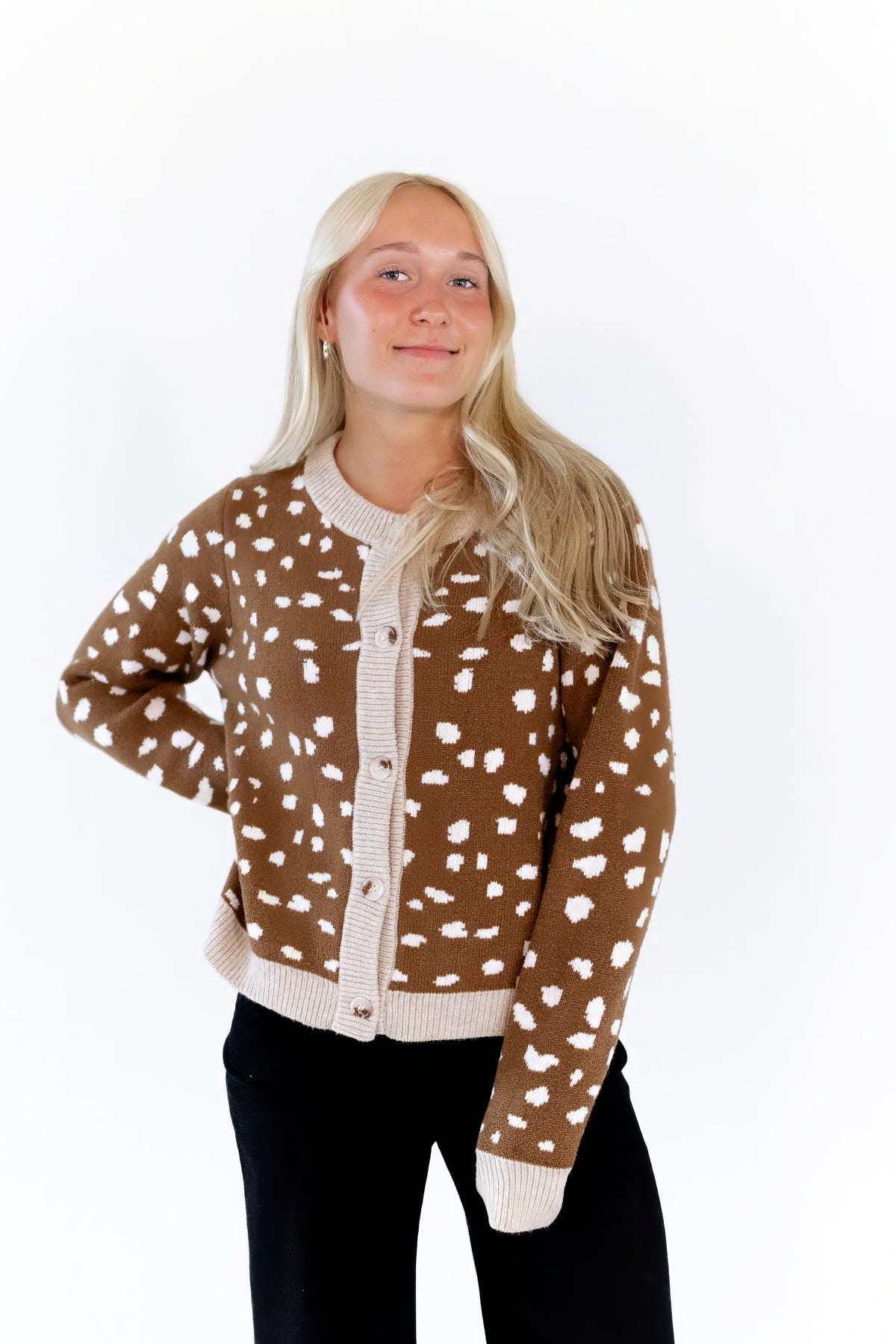 Elara Fawn Print Cardigan
