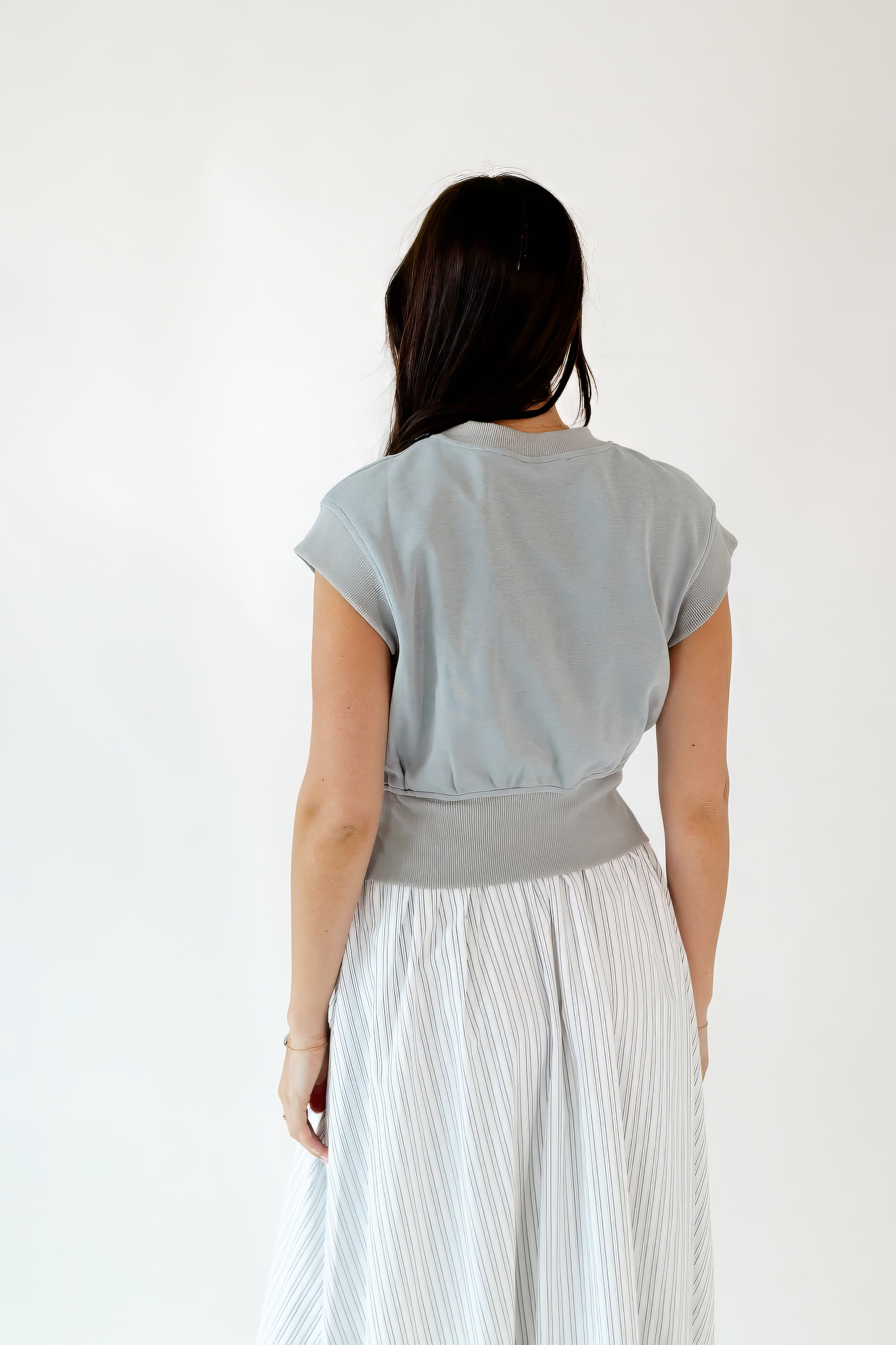 Gwen Mixed Media Striped Dress