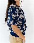 Asta Embroidered Bubble Sleeve Top