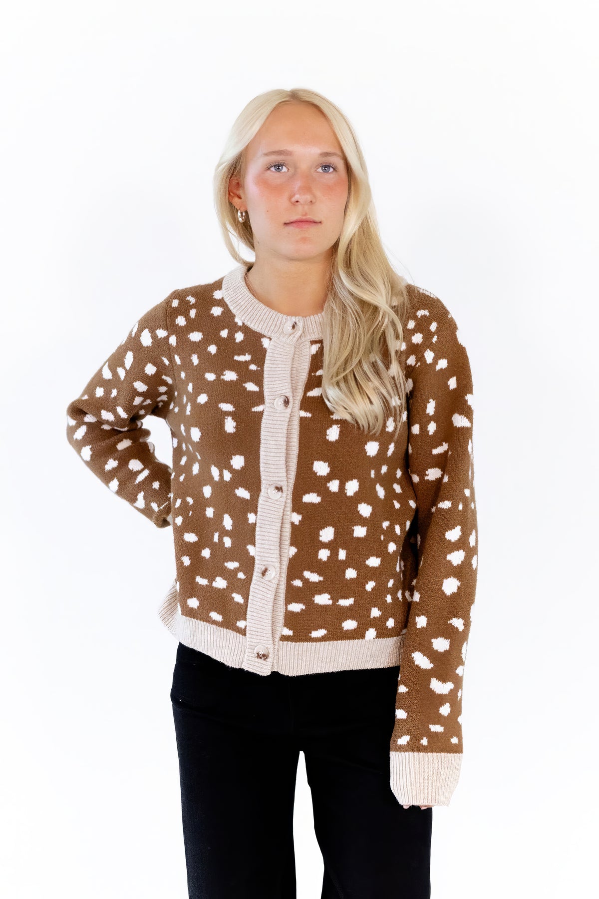 Elara Fawn Print Cardigan