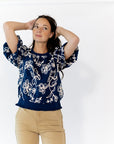 Asta Embroidered Bubble Sleeve Top