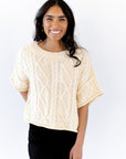 Rosette Cable Knit Top