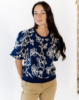 Asta Embroidered Bubble Sleeve Top
