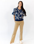 Asta Embroidered Bubble Sleeve Top