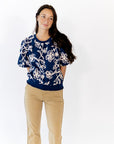 Asta Embroidered Bubble Sleeve Top